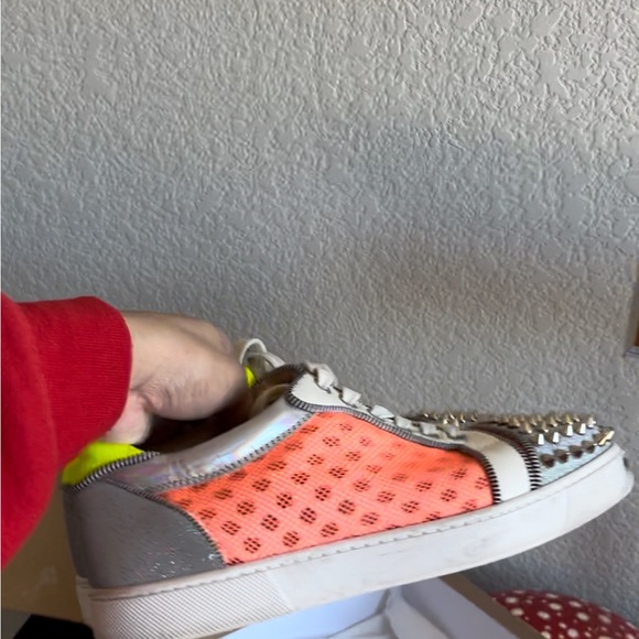 AC Viera Spiked Flats - Christian Louboutin Sneakers, Yellow & Orange Highlit - Picture 11 of 14